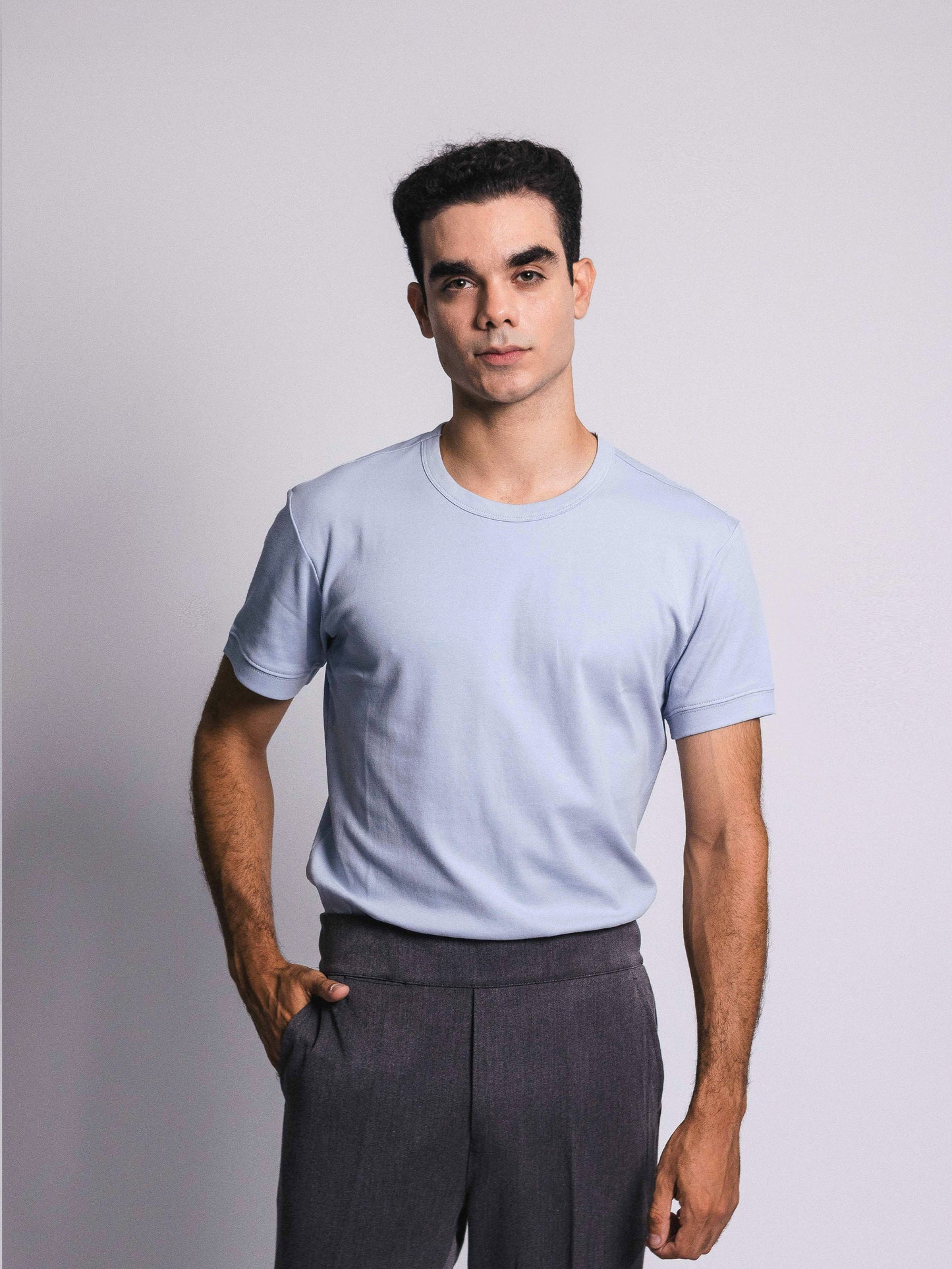 Camiseta básica de pima - celeste