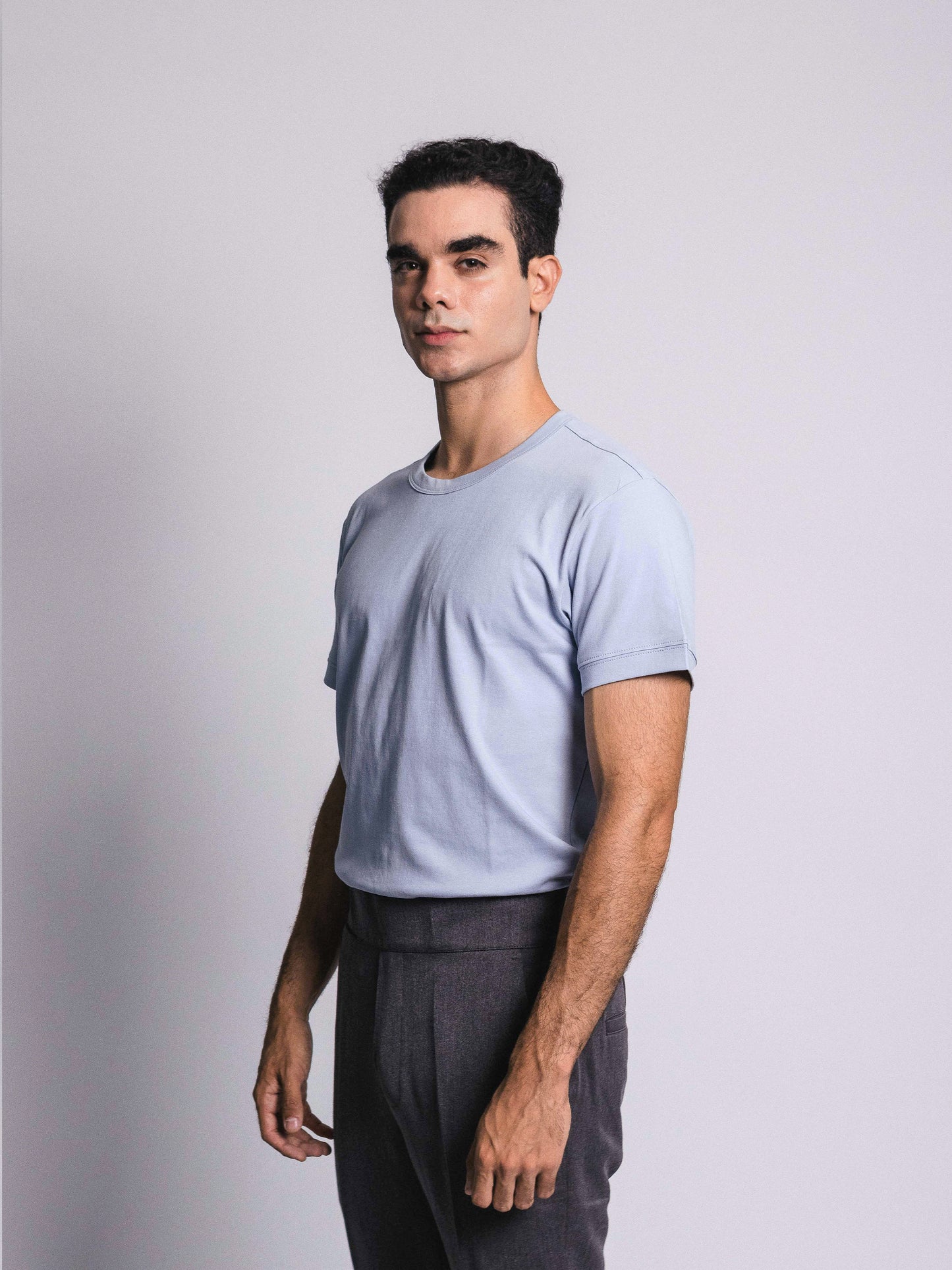 Camiseta básica de pima - celeste