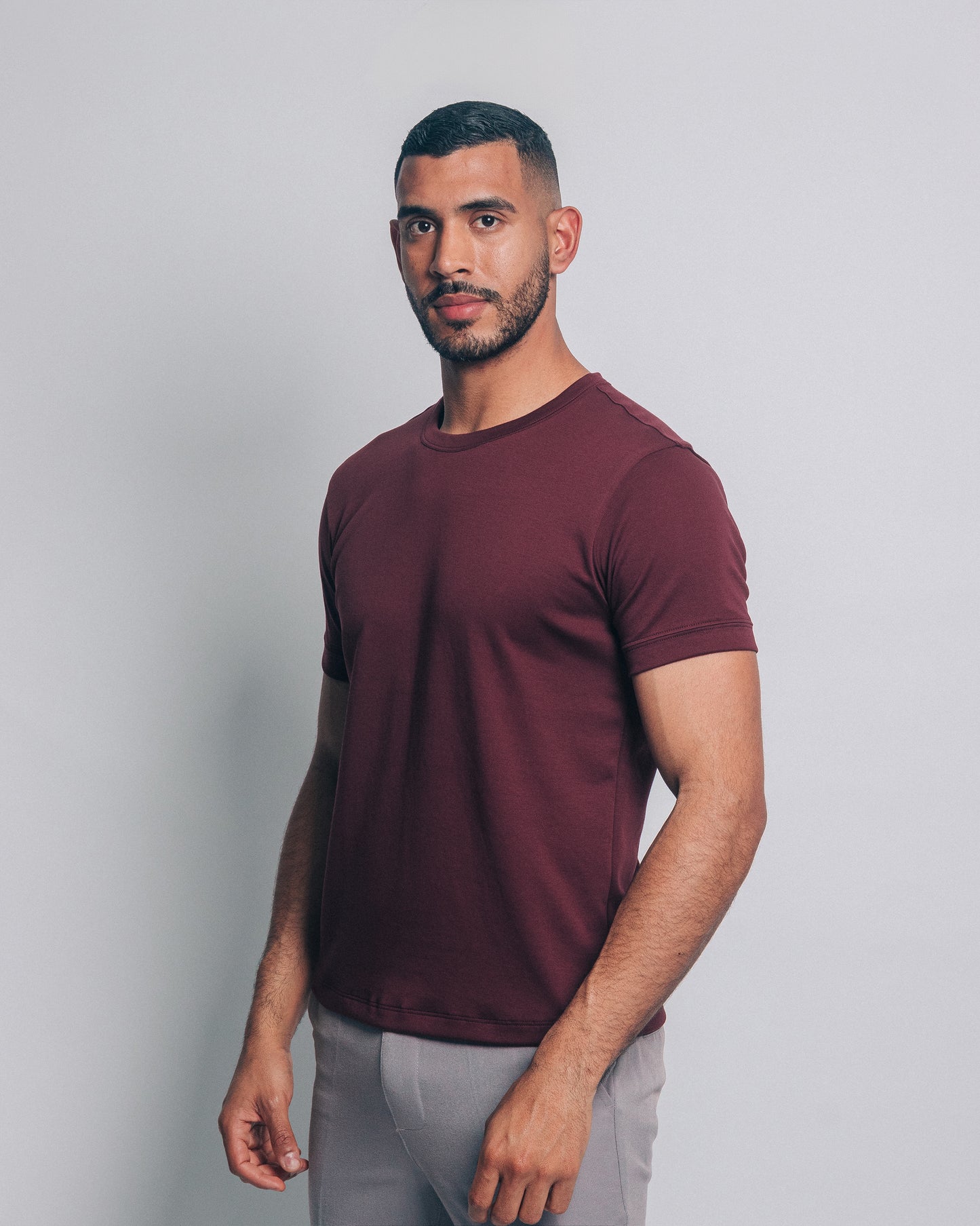 Camiseta básica de pima - burgundy