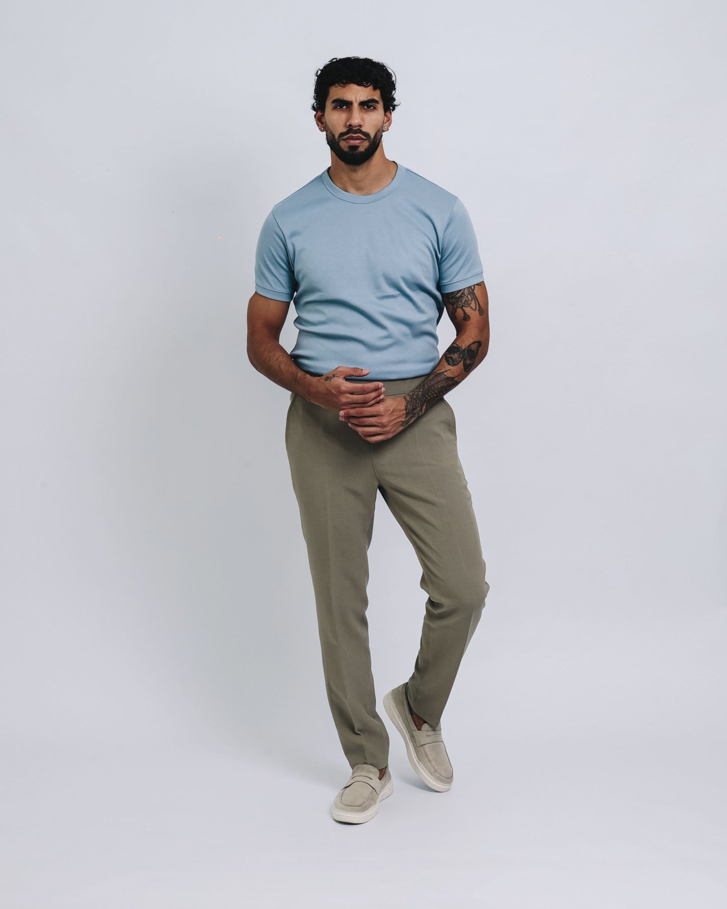 Camiseta básica de pima - celeste