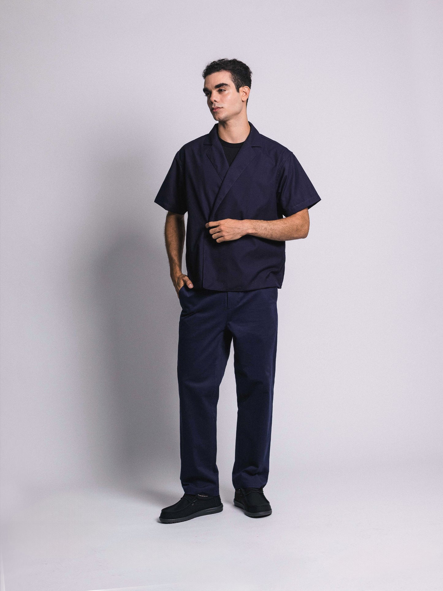 Chaqueta ligera de solapa cruzada - azul