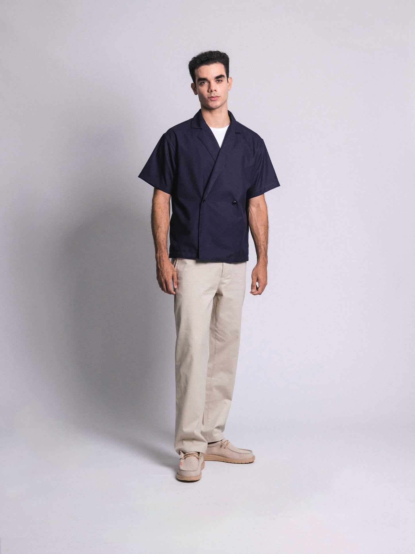 Pantalón drill classic fit - hueso