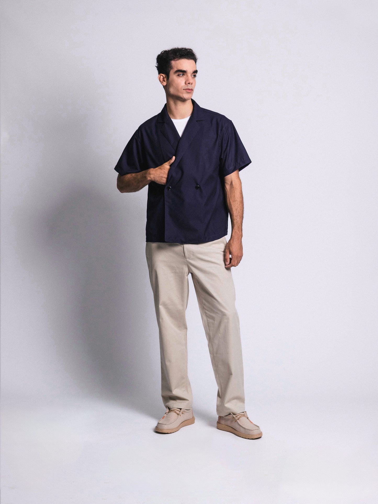Pantalón drill classic fit - hueso