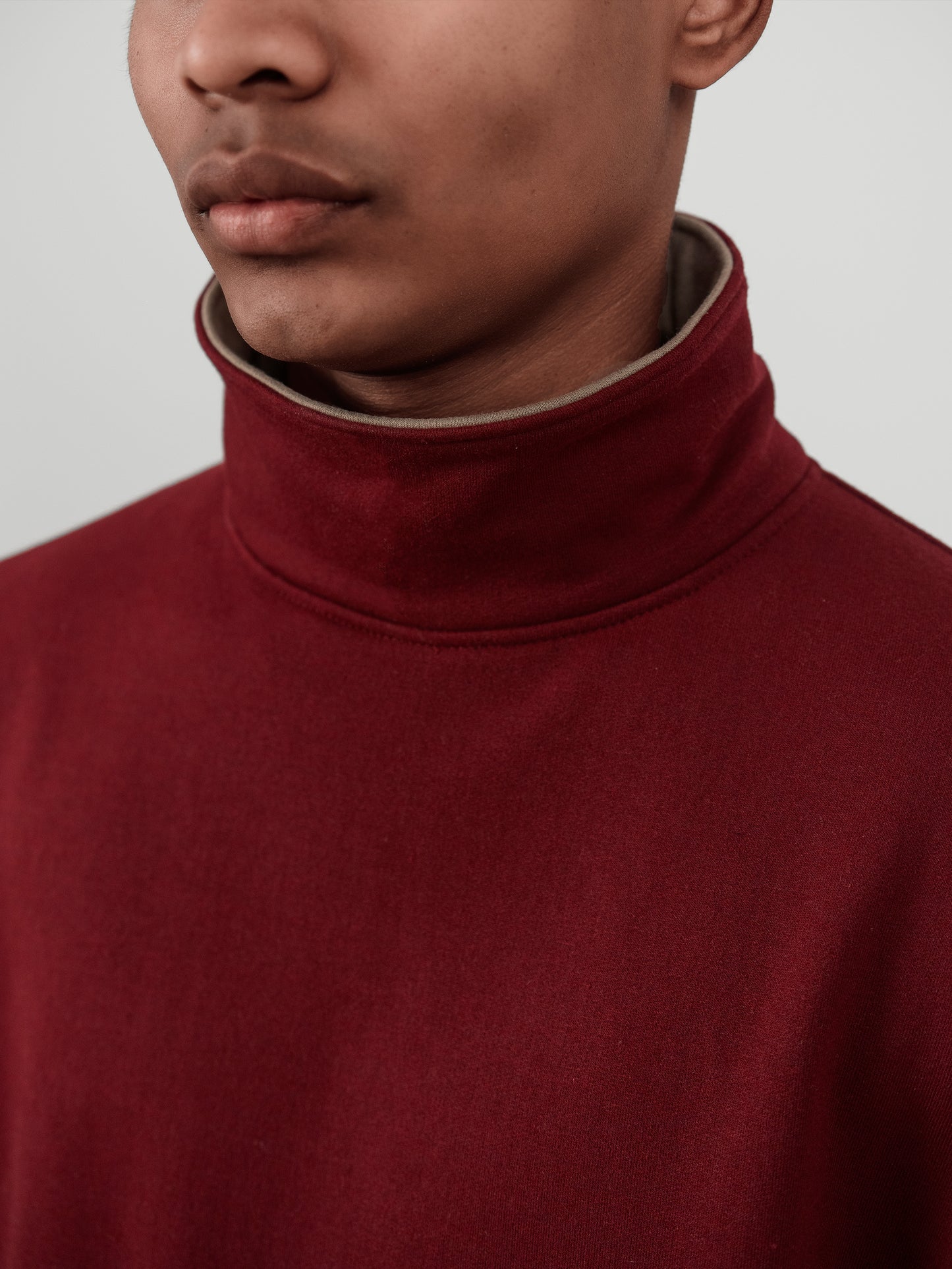 Polera cuello alto - burgundy