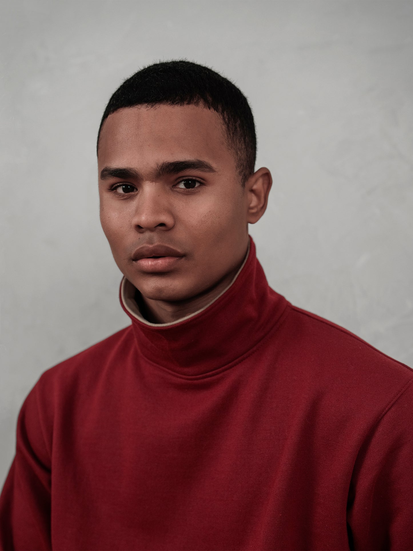 Polera cuello alto - burgundy