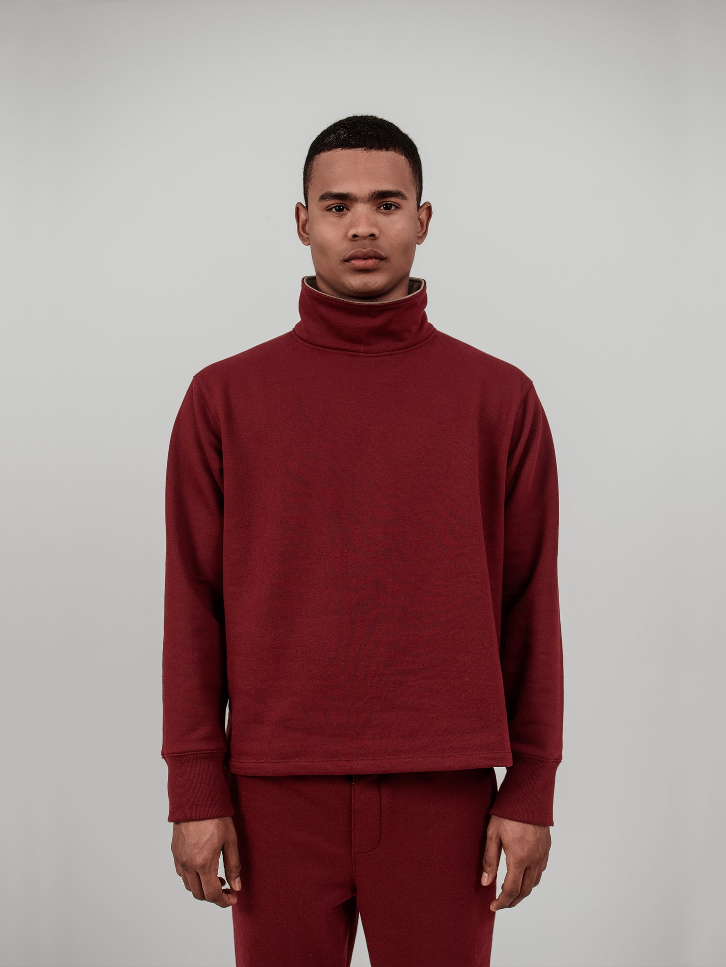 Polera cuello alto - burgundy