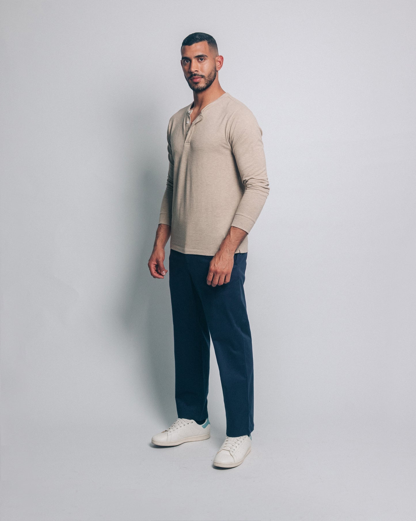 Camiseta henley - beige