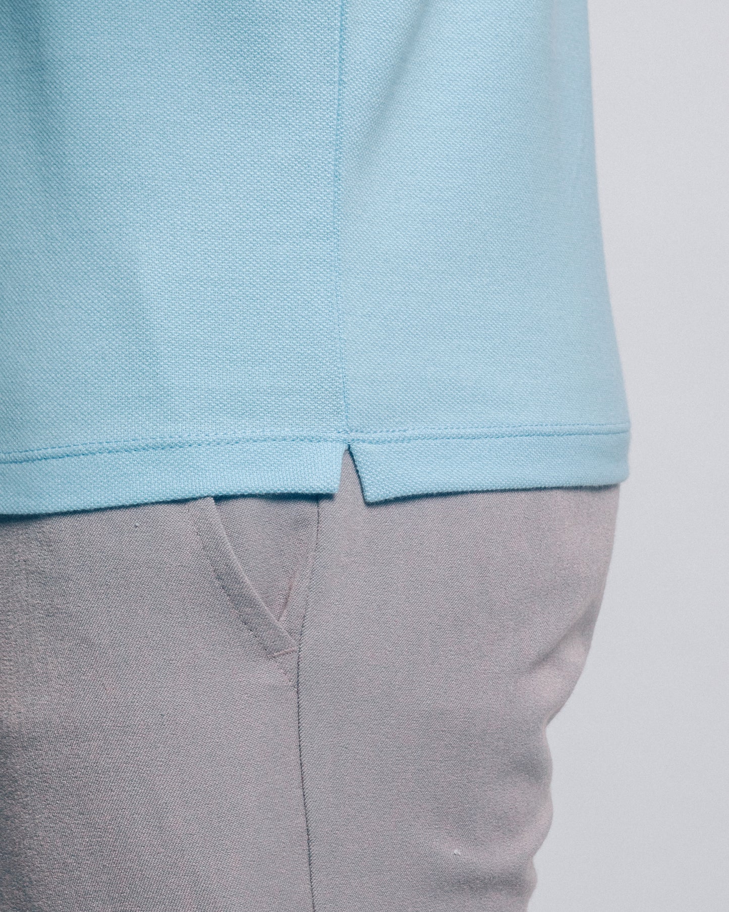 Camiseta henley - celeste