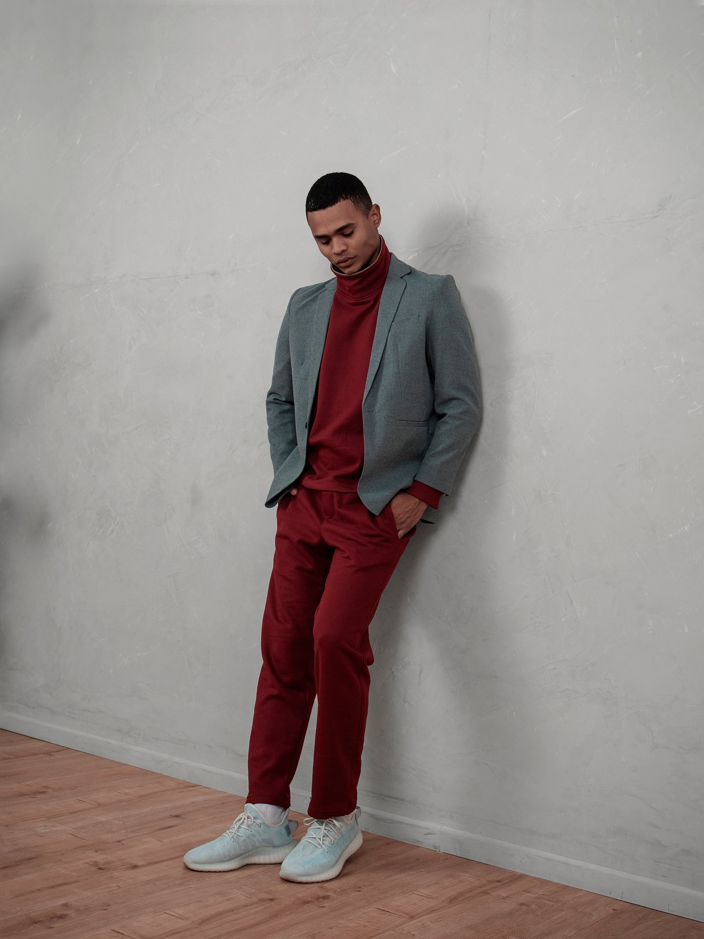 Polera cuello alto - burgundy