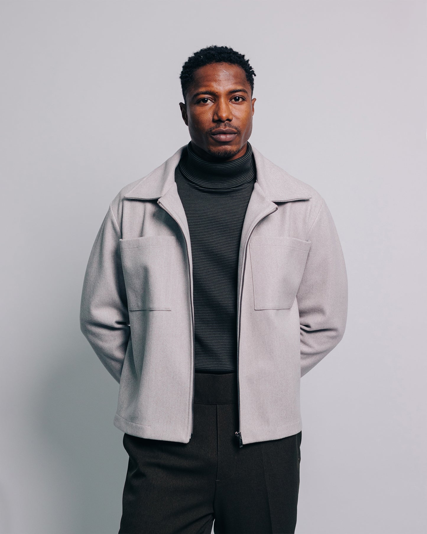 Chaqueta de paño - gris plata