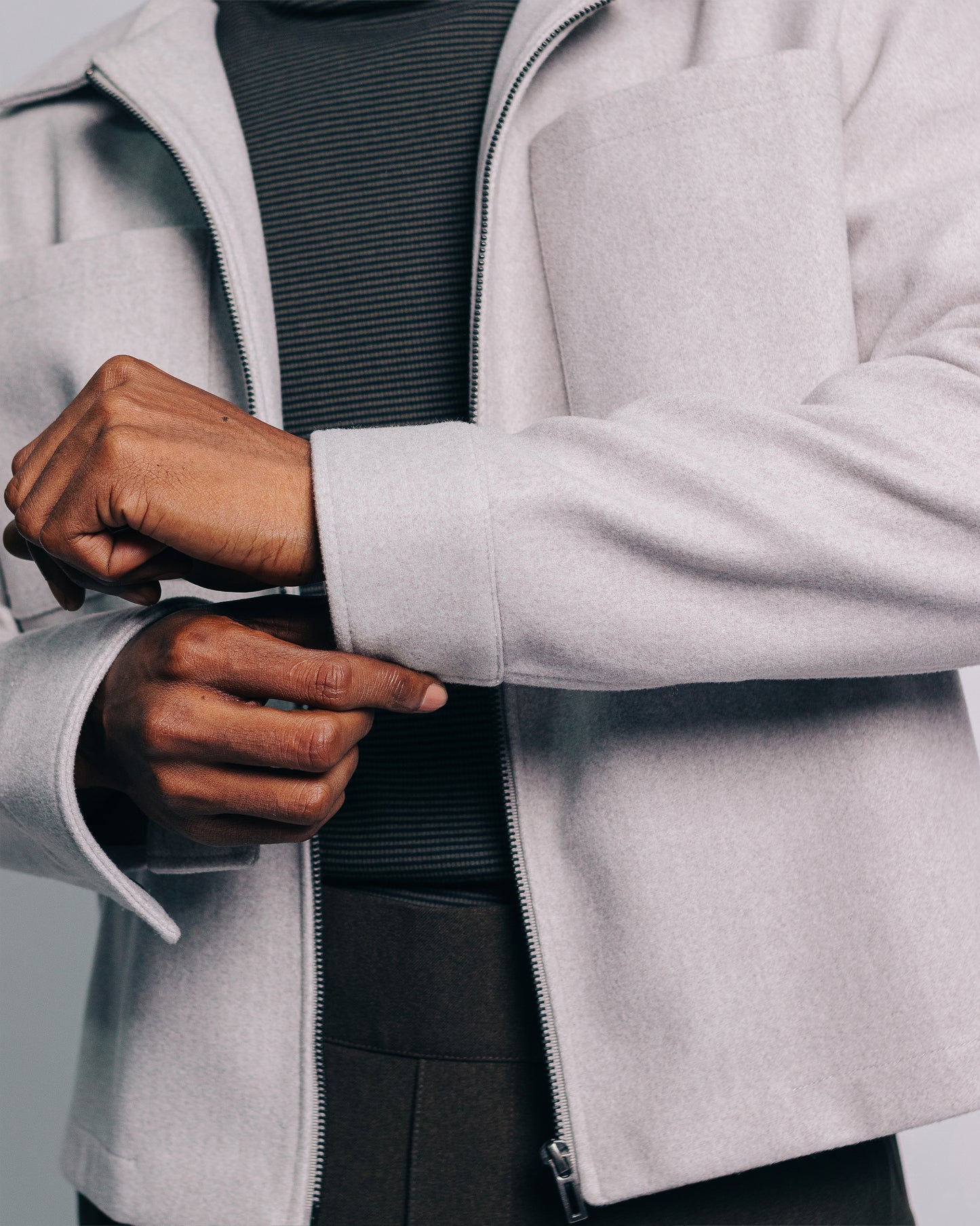 Chaqueta de paño - gris plata