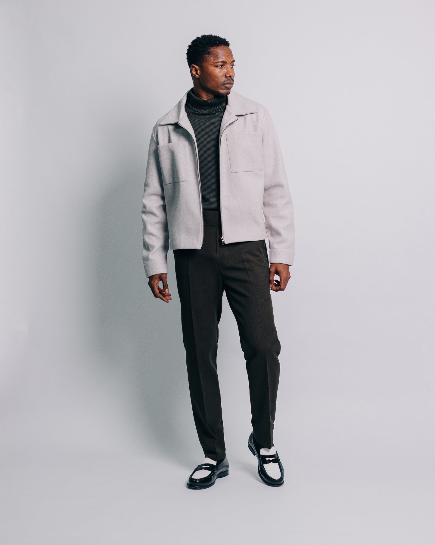 Chaqueta de paño - gris plata