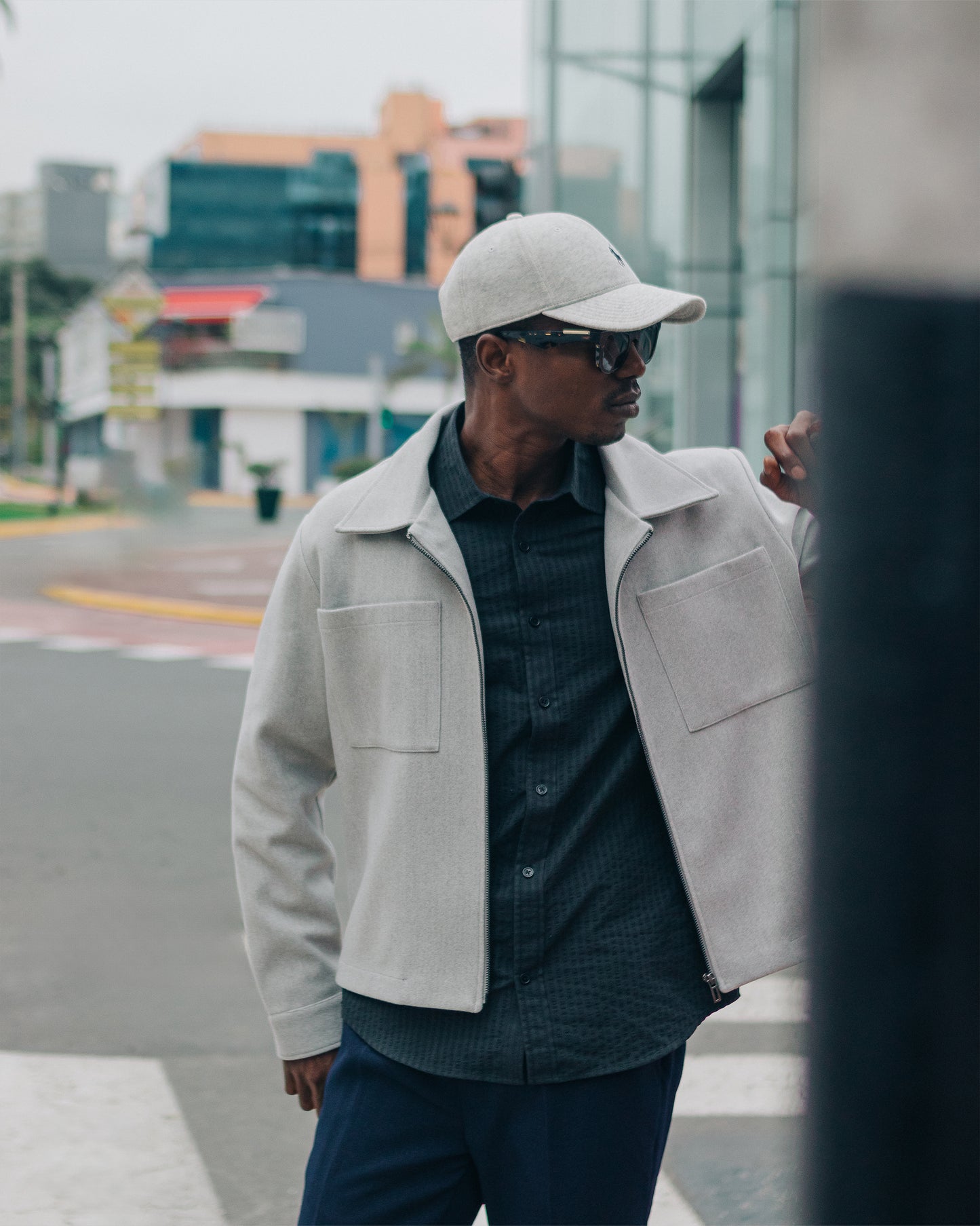 Chaqueta de paño - gris plata