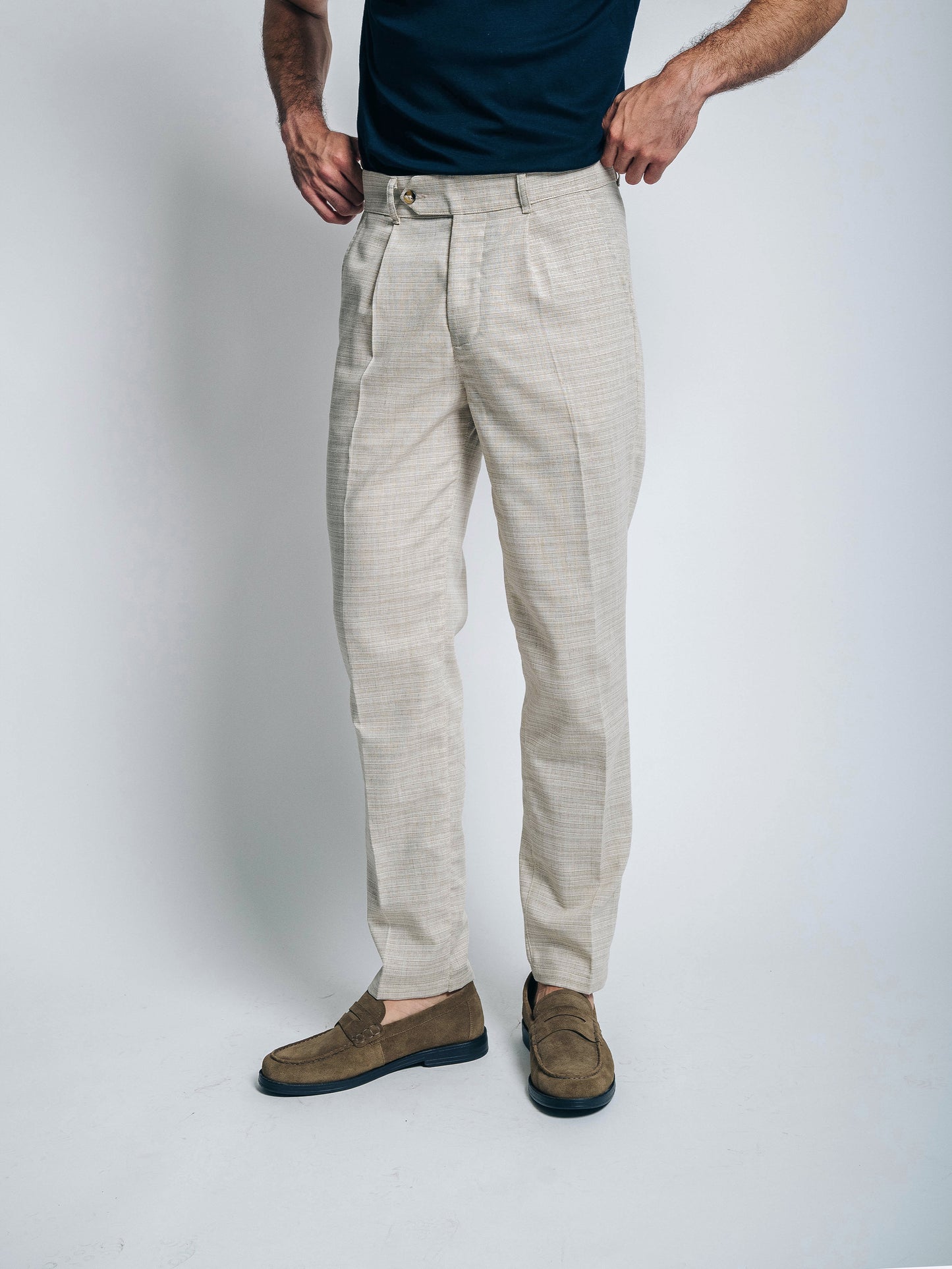 Sastre con pinzas 2.0 de lino - beige