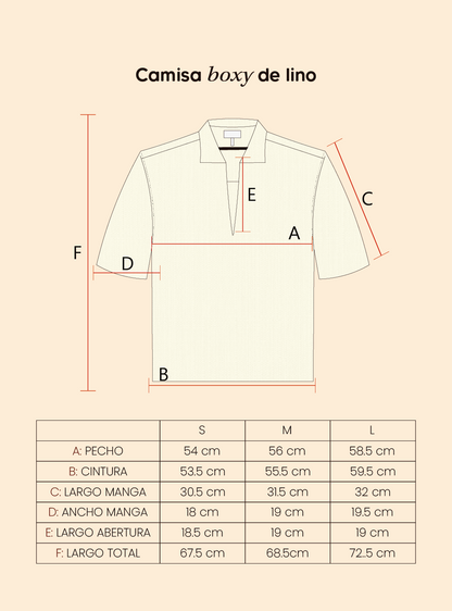 Camisa boxy de lino - crudo