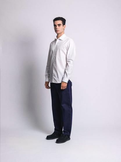 Pantalón drill classic fit - azul