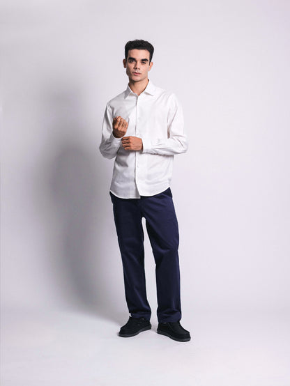 Pantalón drill classic fit - azul