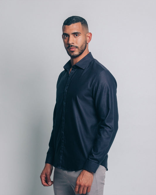 Camisa pechera multiposición - azul noche
