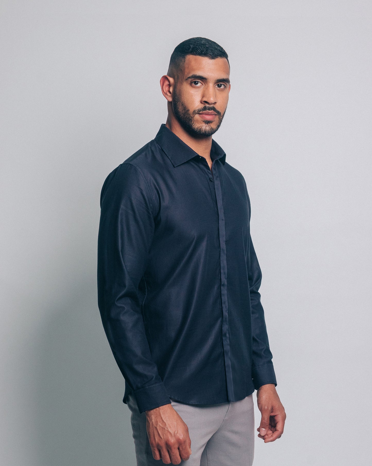 Camisa manga larga - azul noche