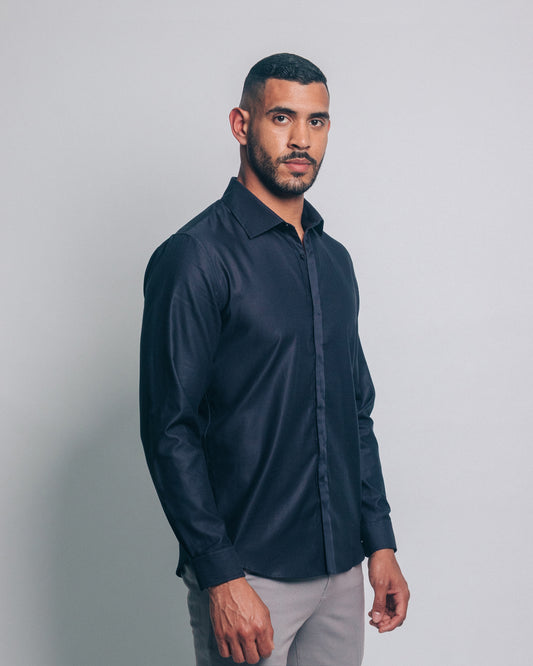 Camisa manga larga - azul noche