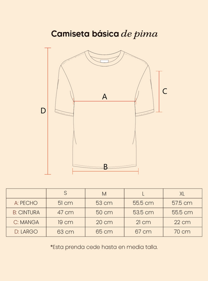 Camiseta básica de pima - celeste