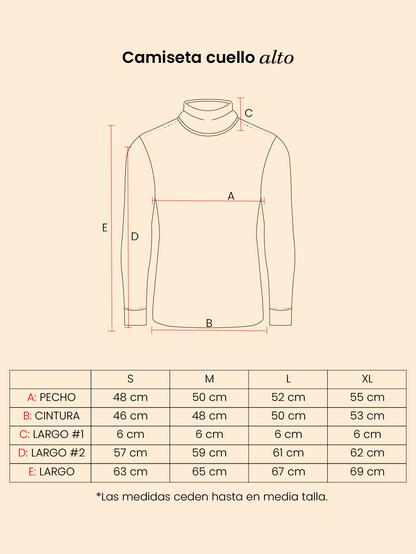 Camiseta cuello alto - negro/verde