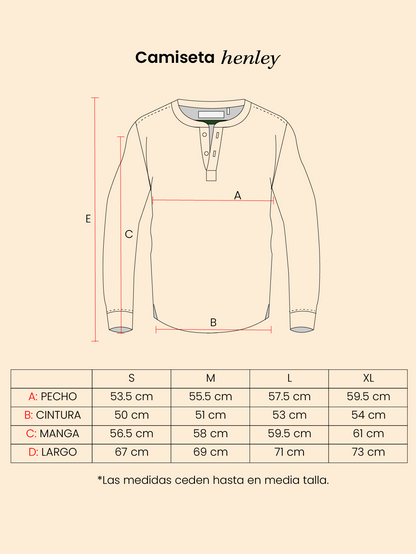 Camiseta henley - celeste