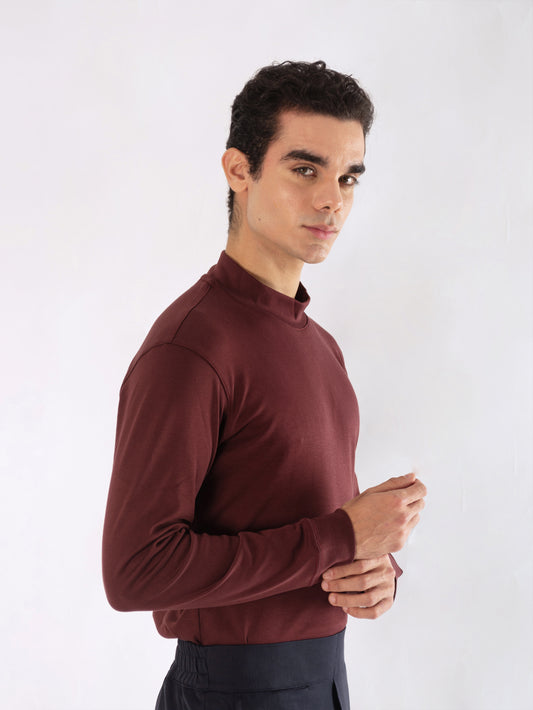 Camiseta perkins manga larga - vino