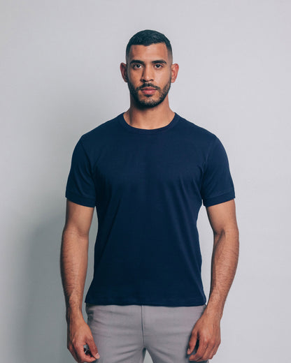 Camiseta básica de pima - azul marino