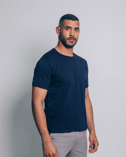 Camiseta básica de pima - azul marino
