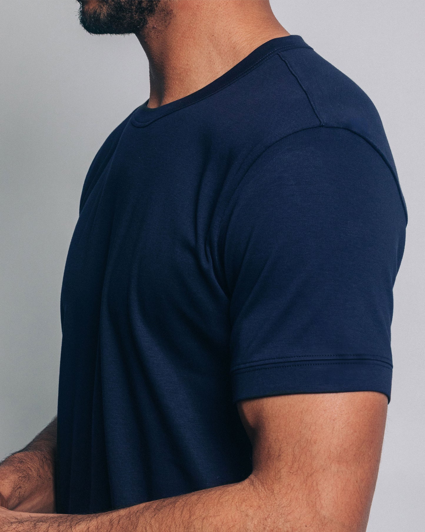 Camiseta básica de pima - azul marino