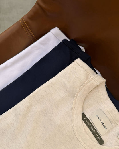 Camiseta básica de pima - azul marino