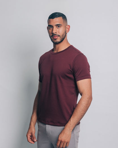 Camiseta básica de pima - burgundy