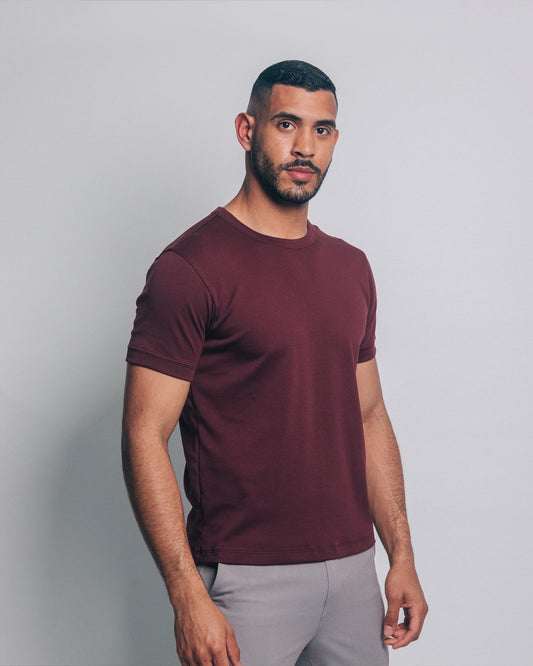 Camiseta básica de pima - burgundy