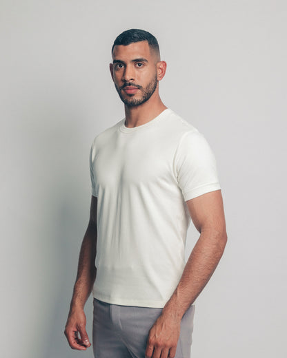 Camiseta básica de pima - crema