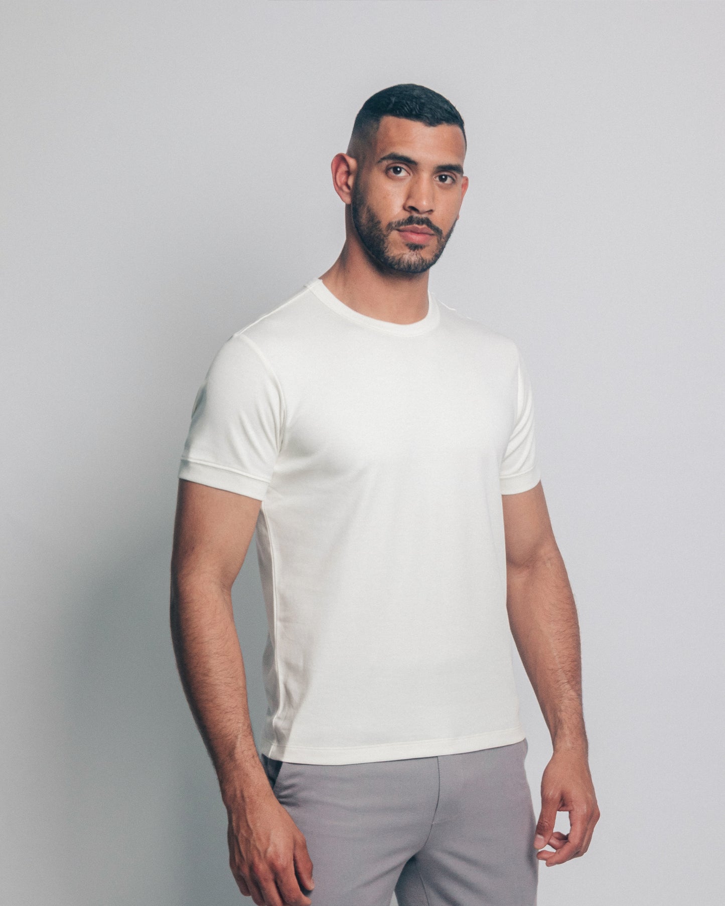 Camiseta básica de pima - crema