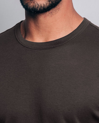 Camiseta básica de pima - marrón