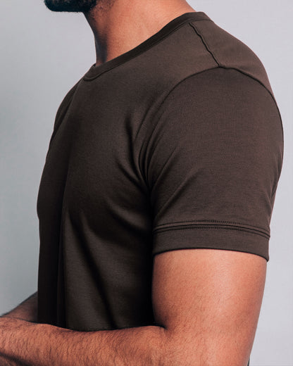 Camiseta básica de pima - marrón