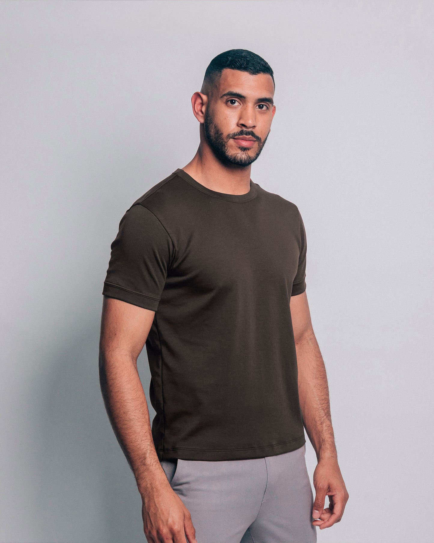 Camiseta básica de pima - marrón