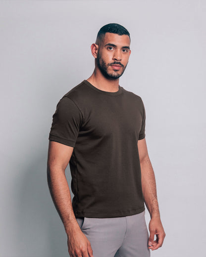 Camiseta básica de pima - marrón