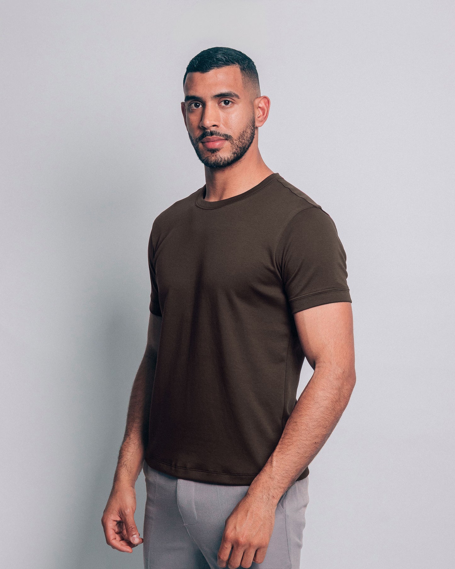 Camiseta básica de pima - marrón