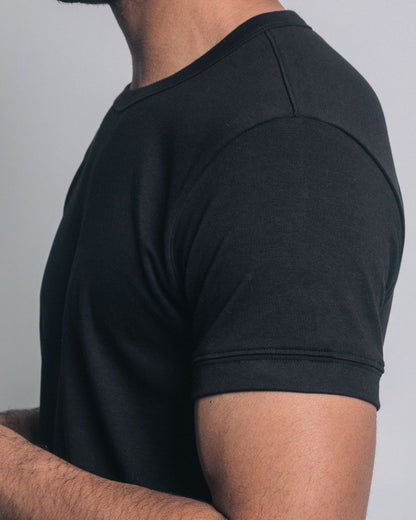 Camiseta básica de pima - negro cenizo