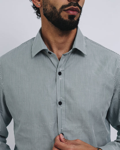 Camisa pechera multiposición - blanco/verde