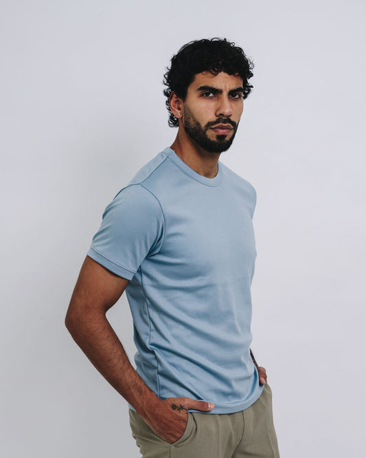 Camiseta básica de pima - celeste