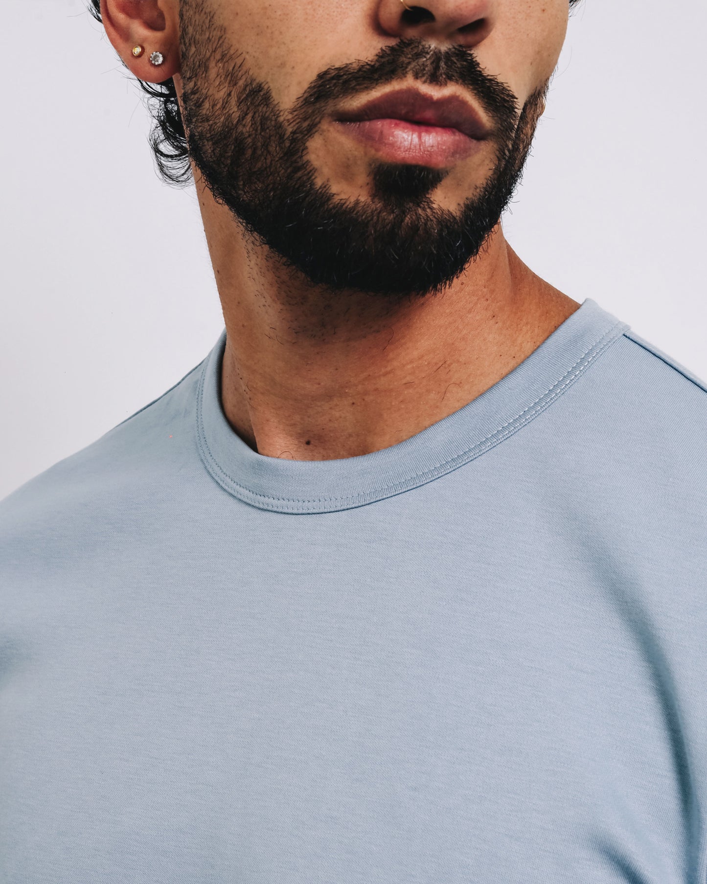 Camiseta básica de pima - celeste