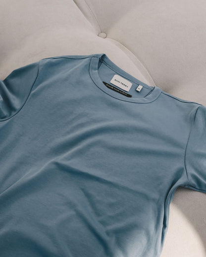 Camiseta básica de pima - celeste