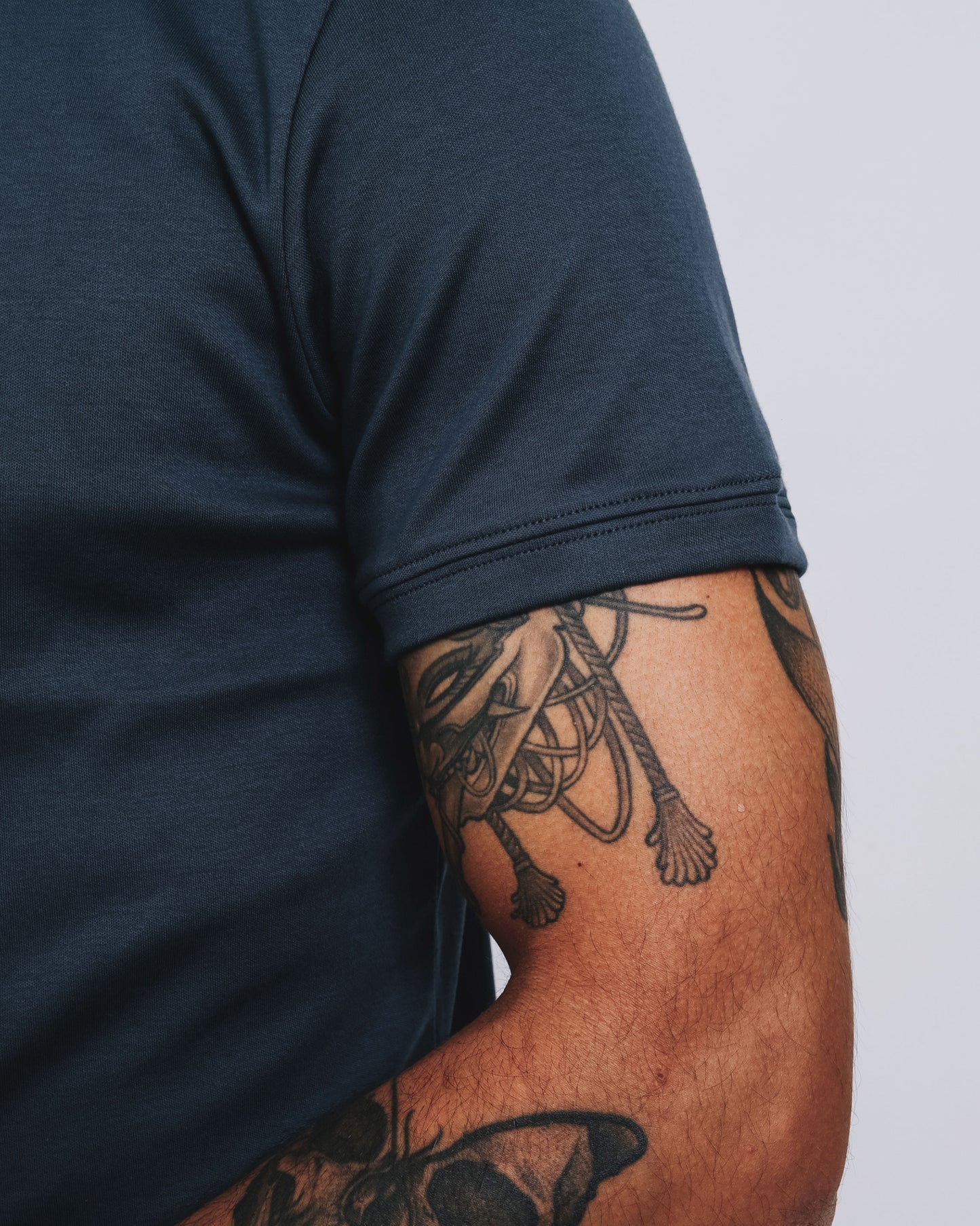 Camiseta básica de pima - azul acero