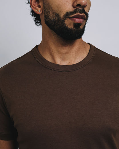 Camiseta básica de pima - beige oscuro