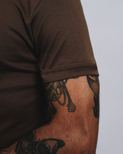 Camiseta básica de pima - beige oscuro