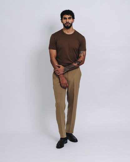 Camiseta básica de pima - beige oscuro